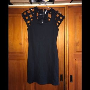 Cage shoulder Racerback dress zip back size M